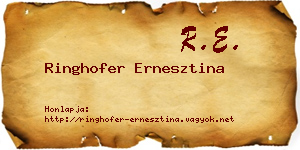 Ringhofer Ernesztina névjegykártya