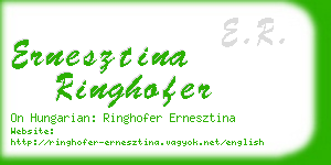 ernesztina ringhofer business card